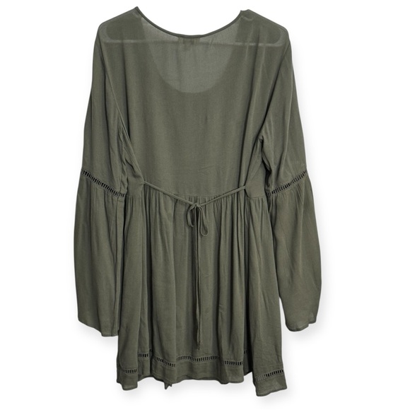 Olive Green Lace Detail Women's Dress - Picture 5 of 5